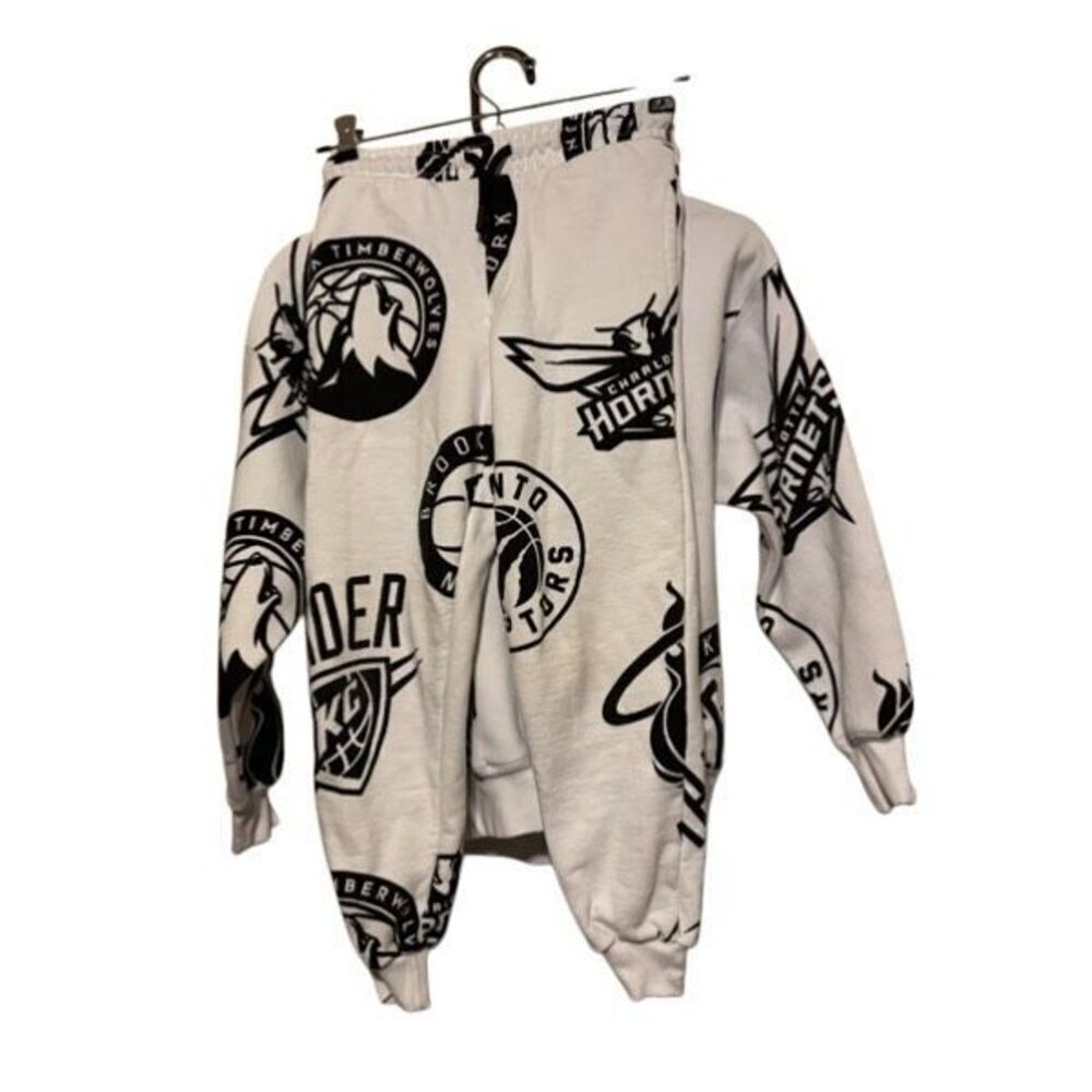 ZARA NBA Size Youth 9-10 White Hoodie Sweat Pants Sweat Suit